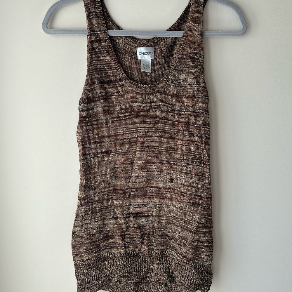 Chico’s Metallic Knit Shirt